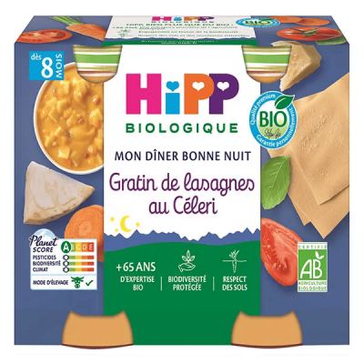 HIPP Gratin de lasagnes au c&eacute;leri 8M 2x190G Bio