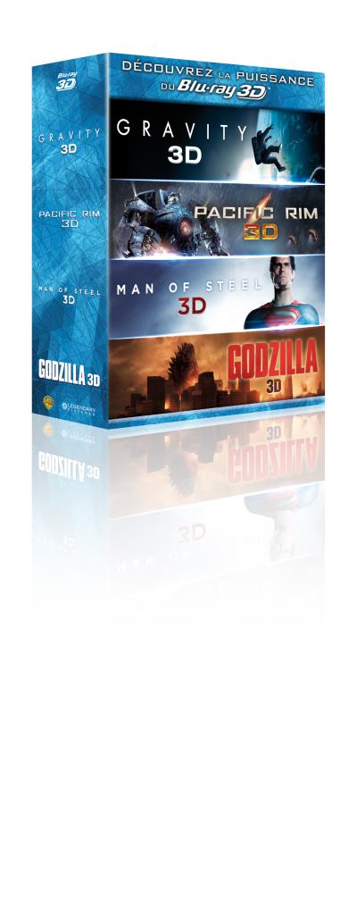 Gravity, Pacific Rim, Man of Steel, Godzilla 3D 2D Blu-Ray