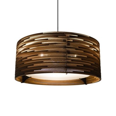 GRAYPANTS  Drum24 lumi&egrave;re pendentif brun carton &Oslash;61x24cm