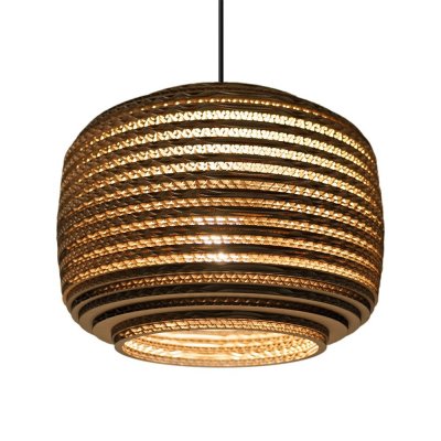 GRAYPANTS  lumi&egrave;re pendentif Ausi12 brun carton &Oslash;28x20cm