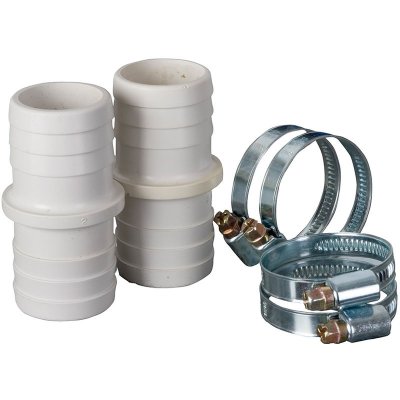 GRE  2 Connectors+4 Clamps Blanc 38 mm