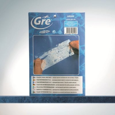GRE  AR202 - Film de r&eacute;paration de liner pour piscine, 5 unit&eacute;s