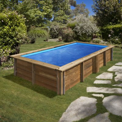 GRE GR&Eacute; - Piscine bois lemon 3,75m x 2,00 x h: 0,68m