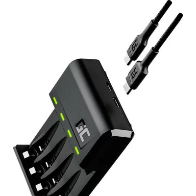 GREEN CELL  Akku Ni-mh Aa/aaa Batteries Charger Usb-c Argent&eacute; One Size / EU Plug