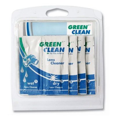 GREEN CLEAN  kit de 10 lingettes Wet & Dry pour nettoyage optique