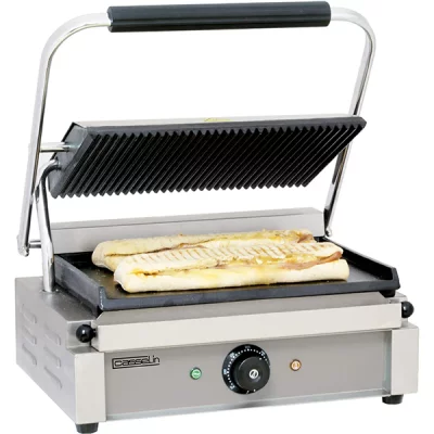 CASSELIN Grill Panini Plaques rainur&eacute;e - lisse