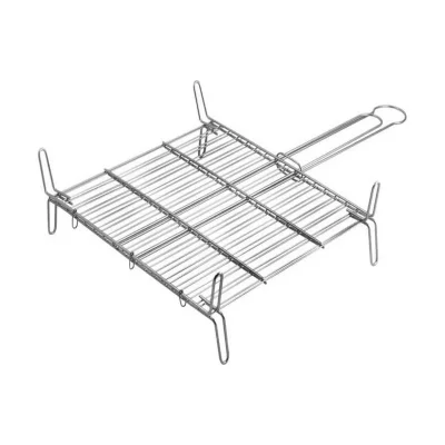 EDM Grille double pour barbecue - zinc - 50x50 cm