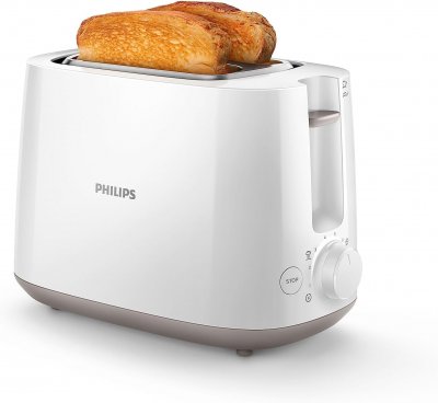 PHILIPS Grille-pain 2 Fentes Blanc 830W 8 Niveaux