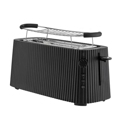 ALESSI Grille-pain &agrave; double compartiment - Pliss&eacute; long - Noir
