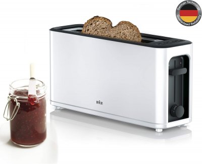 BRAUN Grille Pain Avec 1 Fente Blanc Noir