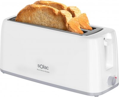 SOLAC Grille-pain Blanc 1200W 4 Tranches Longues