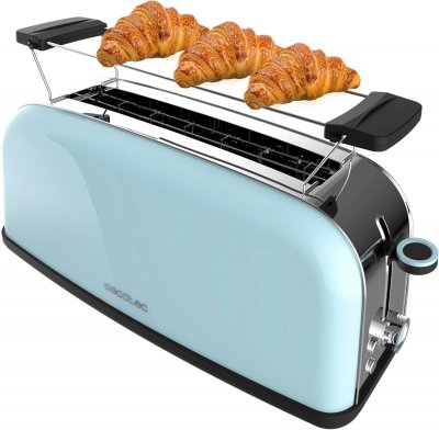 CECOTEC Grille-pain Bleu Inox 1 Fente Longue 850W