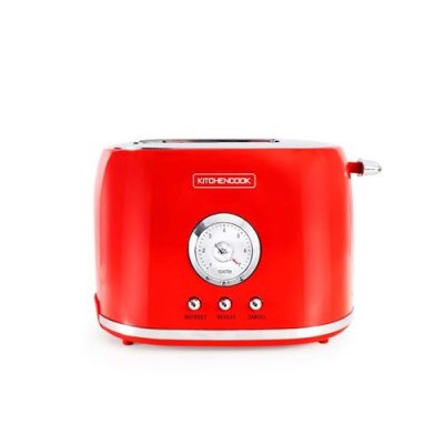 KITCHENCOOK Grille Pain Double Fentes Style Retro Retro Toast Rouge De 