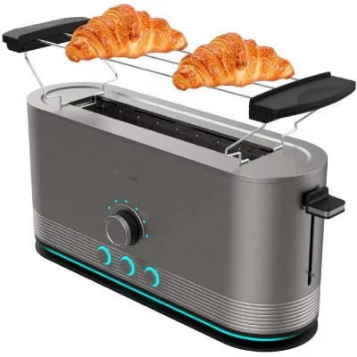 CECOTEC Grille-pain Inox 1050w Fente Longue Led