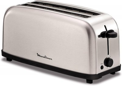 MOULINEX Grille-pain Inox 4 Tranches 1400W Longues Fentes
