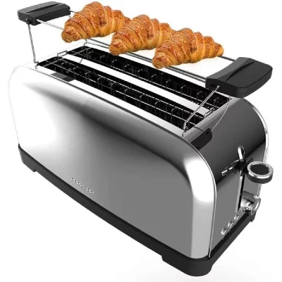 CECOTEC Grille-pain Inox Double Fente Longue 1500w