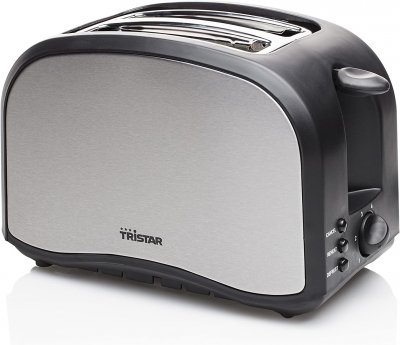 TRISTAR Grille-pain Inox Noir 800w Double Fente