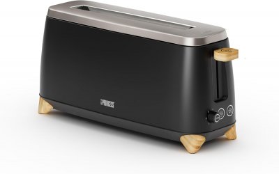 PRINCESS Grille-pain Noir 1000w Fente Extra Longue