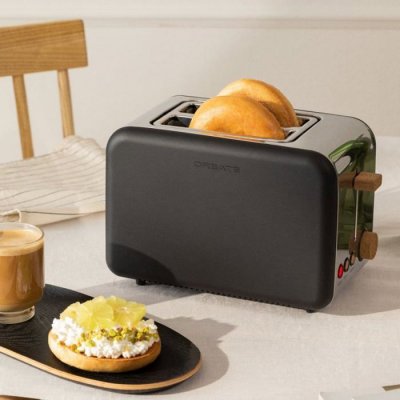 CREATE Grille pain Toast Retro pour tranches larges Noir 