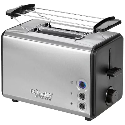 BOMANN Grille Pain Toaster 2 fentes inox, , TA 1371 CB, 850, Argent 
