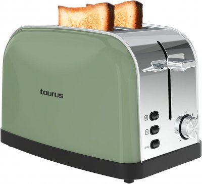 TAURUS Grille-pain Vert Fonc&eacute; Inox 2 Fentes 950W