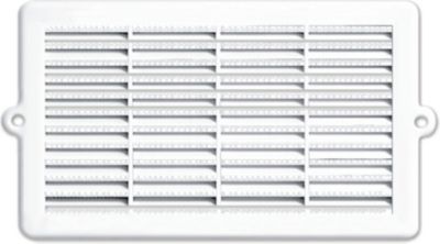 AUTOGYRE Grille plastique &agrave; encastrer + moustiquaire - blanc 245 x 133 mm