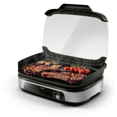 PHILIPS Grille-viande  HD6212/90 - 2400 W, noir/argent 
