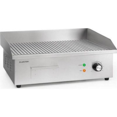 KLARSTEIN Grillmeile 3000R Pro barbecue &eacute;lectrique 3000 W plaque de cuisson rainur&eacute;e 54.5 x 35cm