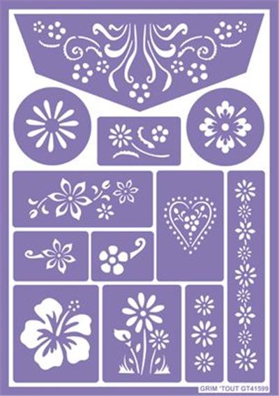 GRIMTOUT  - Planches De Pochoirs De Maquillage - Lot De 4