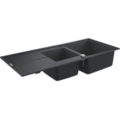 GROHE  Evier composite avec &eacute;gouttoir K400 Noir Granite 31643AP0