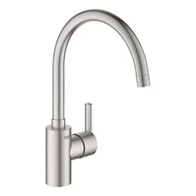 GROHE  Feel Mitigeur de cuisine avec bec rehauss&eacute; r&eacute;glable Supersteel