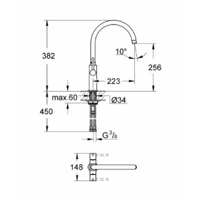 GROHE  M&eacute;langeur &Eacute;vier Ambi Cosmopolitan 30190000 (Import Allemagne)