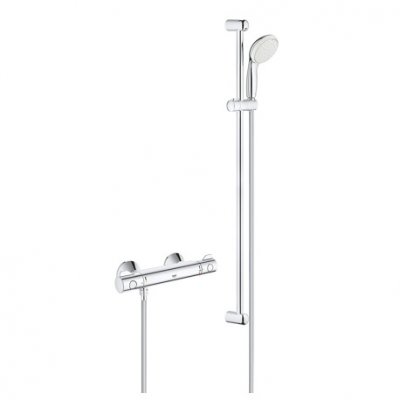 GROHE Grohtherm 800 Mitigeur thermostatique douche 1/2 avec ensemble de douche, chrom&eacute; (34566001)