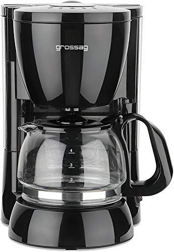 GROSSAG  KA 12.17 Cafeti&egrave;re avec verseuse en verre 4 tasses r&eacute;servoir &agrave; eau amovible 0,6 l 600 W