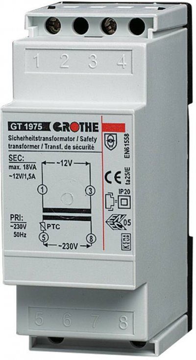 GROTHE  14101 Transformateur de sonnette 12 V/AC 1.5 A