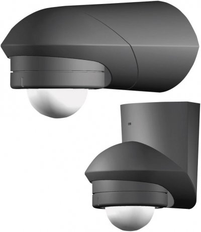 GROTHE  5167044 94535 D&eacute;tecteur de Mouvement PIR &agrave; 360&deg; Noir IP55 84 mm x 78 mm
