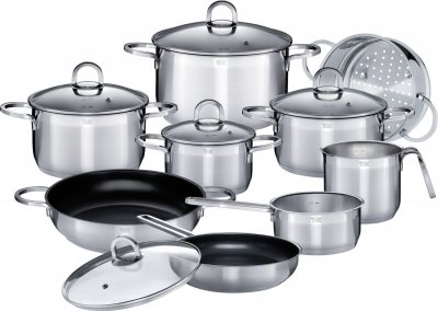 GSW  Alara - Batterie de cuisine 14 pieces en acier inoxydable - Tous feux dont induction