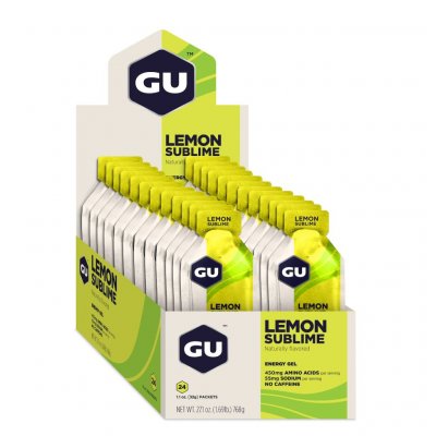 GU  24 Units Lemon Sublime Energy Gels Box Jaune 