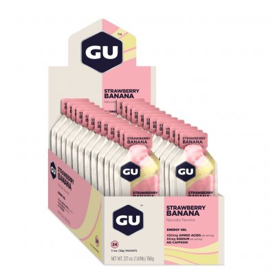 GU  24 Units Strawberry&banana Energy Gels Box Multicolore 