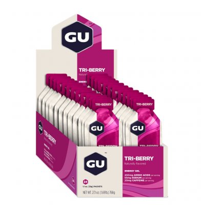 GU  24 Units Tri Berry Energy Gels Box Multicolore