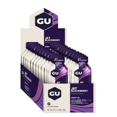 GU  32g 24 Units Jet Blackberry Energy Gels Box Multicolore 