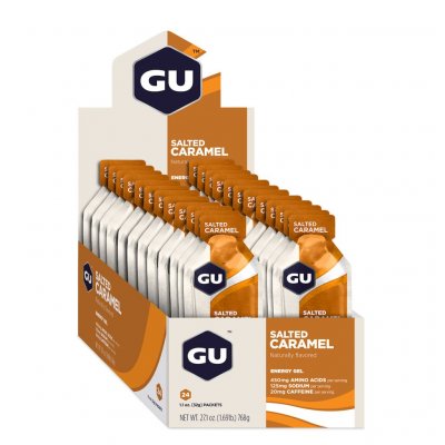 GU  Salted 24 Units Caramel Energy Gels Box Marron
