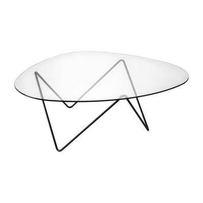 Gubi - Pedrera Table basse, acier noir / transparent