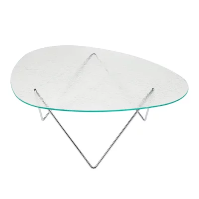 Gubi Table basse Pedrera - chrome - Gubi strukturiert transparent Glas