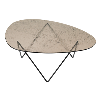 Gubi Table basse Pedrera - mat noir - Gubi strukturiert bronze Glas