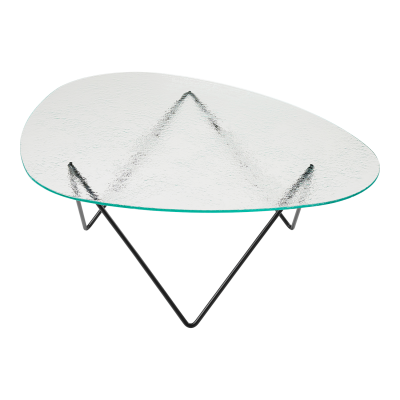 Gubi Table basse Pedrera - mat noir - Gubi strukturiert transparent Glas