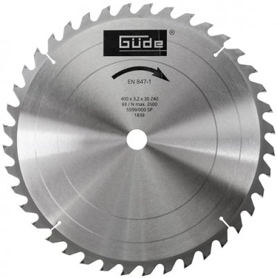 GUEDE G&uuml;de Carbide lame 400&nbsp;X 30&nbsp;X 2, 2&nbsp;mm avec 40&nbsp;dents