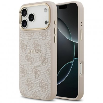 GUESS  4G PU Classic Logo MagSafe case pour iPhone 17 Pro Max rose - Neuf