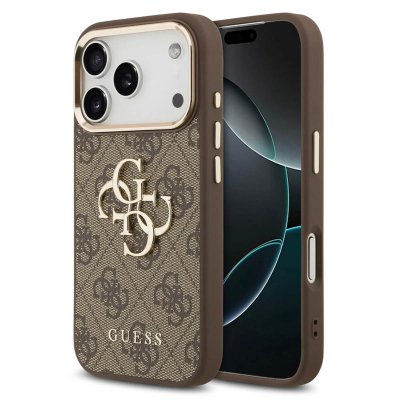 GUESS  Big 4G Classic Logo Case for iPhone 17 Pro 6.3 Brown Gold