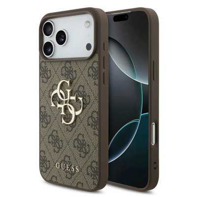 GUESS  Coque 4G Metal Logo Backcover Apple iPhone 17 Pro - Marron